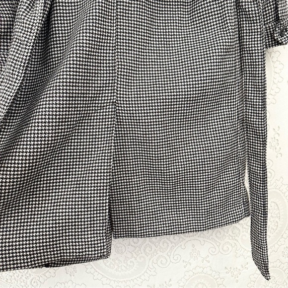 Abercrombie & Fitch Wool Trench Coat Houndstooth Belted - Picture 14 of 16